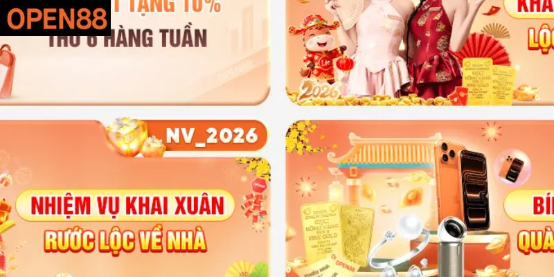 Khuyến mãi nổi bật dành cho hội viên Open88